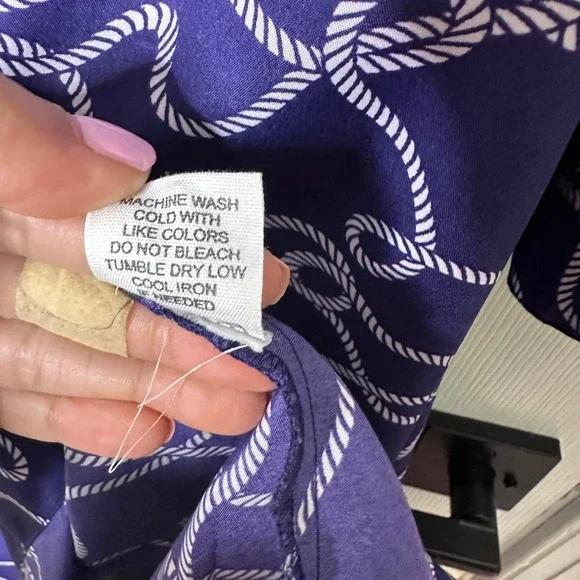 Truly 4 You Shirt Dress Womens Small Purple Nautical Rope High Low Excellent - Picture 4 of 5